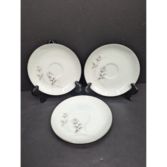 Harmony House Fine China 3504 Harmony Rose Replacement Pieces Saucer Lot of 3 - Picture 2 of 9